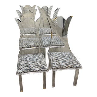 70's MCM Lucite Wingback Dinish Chairs (Set of 6) For Sale