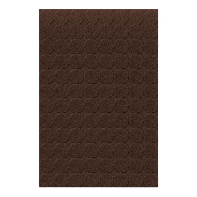 Chocolate Circle Textured Rug from Marqqa For Sale