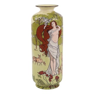 Antique Arts and Crafts Ceramic Psyche Vase from Frank Beardmore & Co., 1905 For Sale
