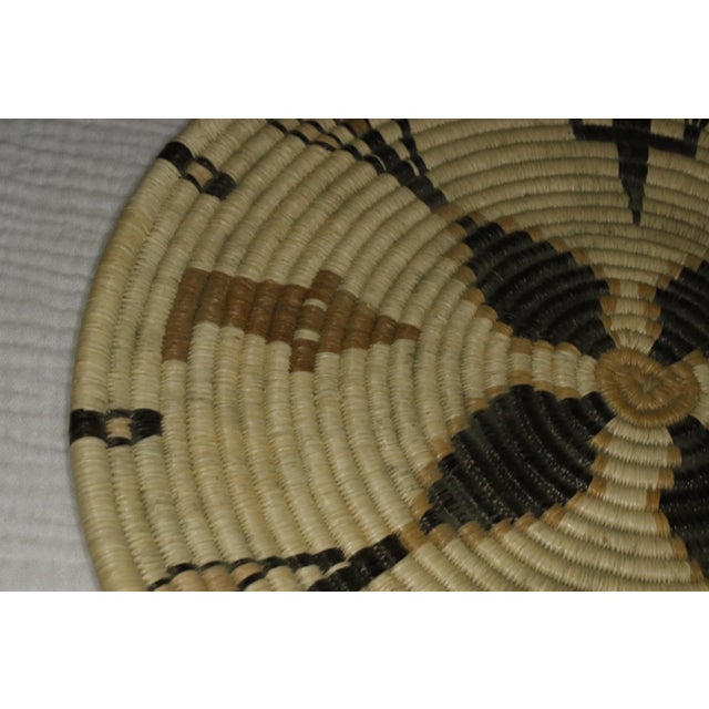 Early 20th C. Coil Basket Plaque With Geometric Figural Motifs For Sale - Image 10 of 13