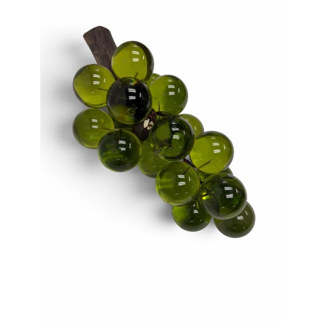 Mid-Century Modern Vintage Mid-Century Modern Olive Green Lucite Grape Cluster Accent Piece For Sale - Image 3 of 6