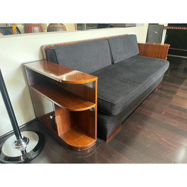1930s 1930s French Art Deco Sofa in the Style of Jean Michel Frank in Indian Rosewood For Sale - Image 5 of 9