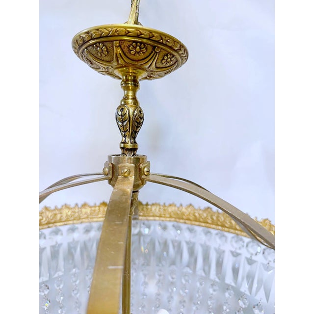 Vintage 1950s Italian Brass Basket Chandelier For Sale In New York - Image 6 of 15