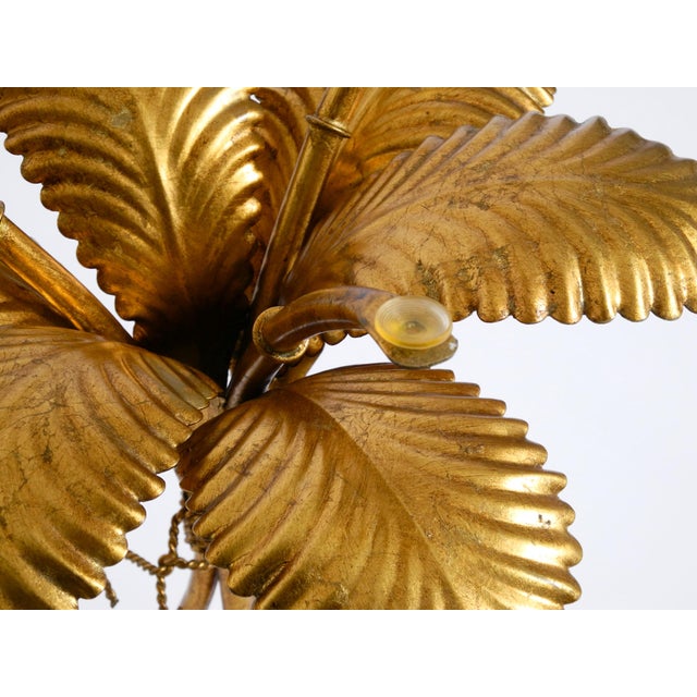 Mid-Century Florentine Gilded Side Table with Large Leaves and Glass Top, 1960s For Sale - Image 15 of 18