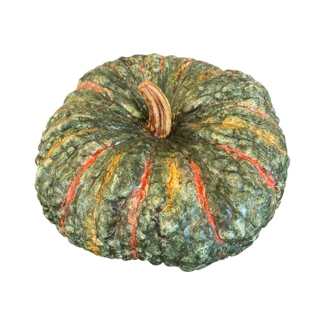 Realism Mary Kirk Kelly Attributed Life Like Ceramic Autumn Gourds - Set of 6 For Sale - Image 3 of 10