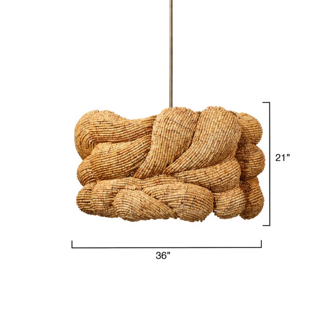 Contemporary Jamie Young Large Anguilla Chandelier in Cream Wood Beads For Sale - Image 3 of 10