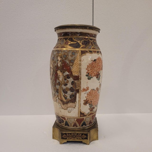 Japanese Vase with Ormolu and Satsuma Porcelain, 1880 For Sale - Image 11 of 17