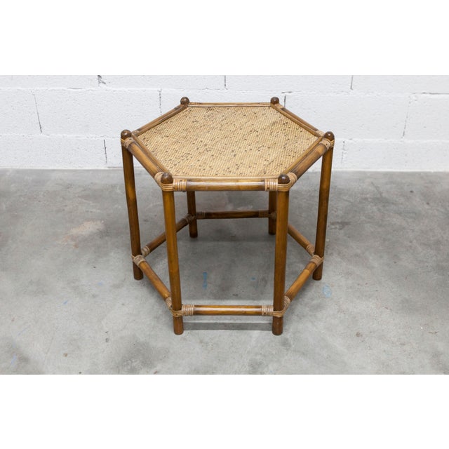 Hexagonal Rattan Coffee Table, 1960s For Sale - Image 17 of 17