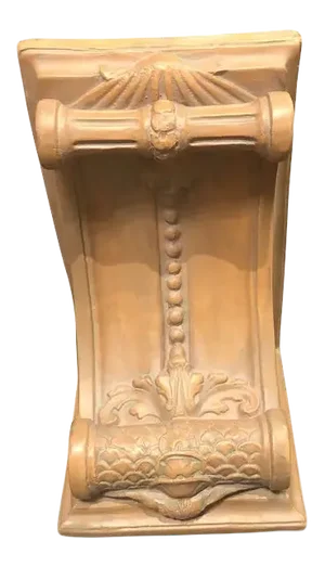 1990s Italian Terra Cotta Wall Bracket With Relief Design on Front