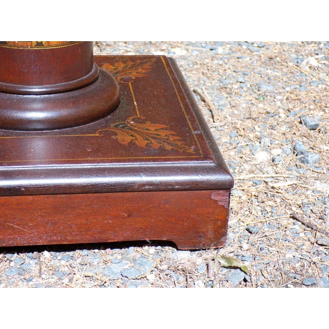 Antique Art Nouveau Mahogany Pedestal Plant Bust Stand For Sale - Image 18 of 18