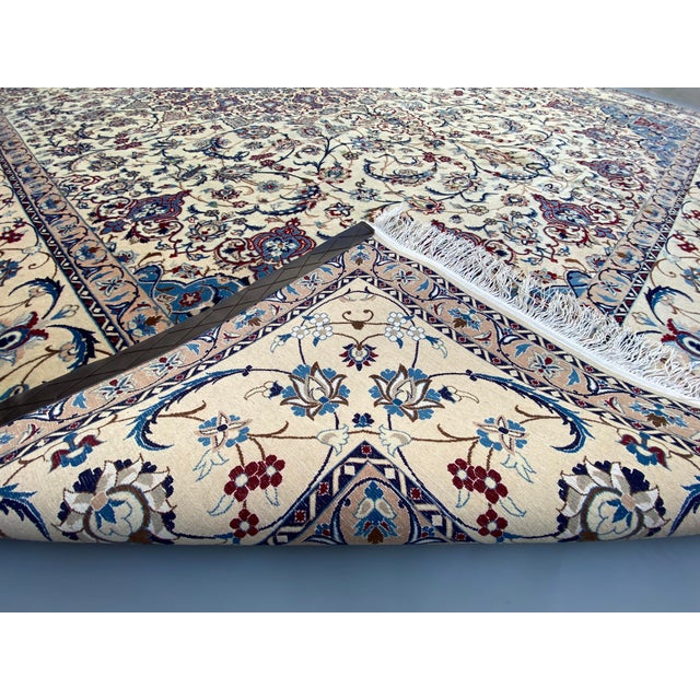 Persian Isfahan Fine Silk and Wool Rug 8'6 X 11'10 For Sale - Image 10 of 12