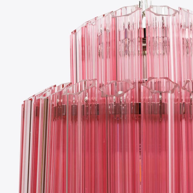 Mid-Century Modern Pink Piccolo Palermo Chandelier from Pure White Lines For Sale - Image 3 of 10