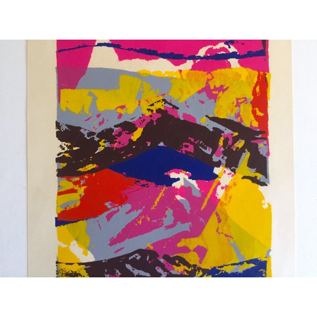 Contemporary Vintage 1973 Abstract Expressionist Limited Edition John Stewart Original Silkscreen Print For Sale - Image 3 of 11