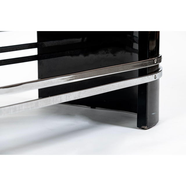 Art Deco Coffee Table in Black Lacquer and Metal Leaf, Circa 1935 For Sale - Image 13 of 14