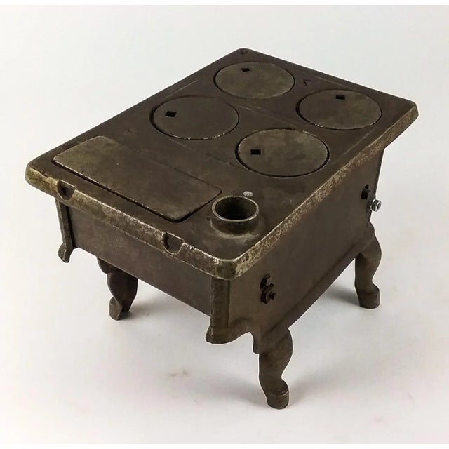 Metal Miniature Crescent Cast Iron Stove Replica For Sale - Image 7 of 13