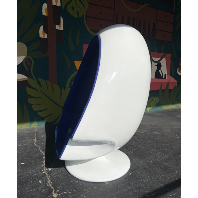Mid-Century Modern Mid Century Modern Alpha Egg Chair & Otto For Sale - Image 3 of 13