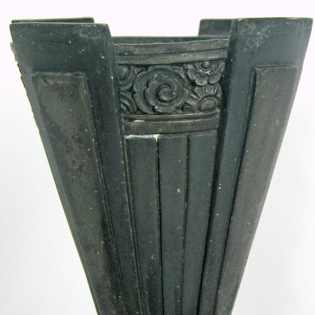 Wood Pair of Art Deco Mantel Urn Vases 1920’s-30’s For Sale - Image 7 of 10
