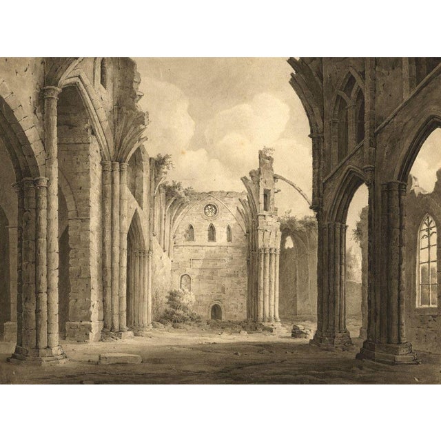 John Dugmore, Melrose Abbey, Scotland, Early 19th Century, Watercolour For Sale - Image 3 of 3