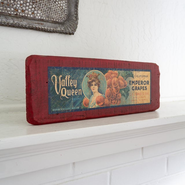 American 1930s Americana Folk Art Art Valley Queen California Emperor Grapes Exeter San Francisco For Sale - Image 3 of 10