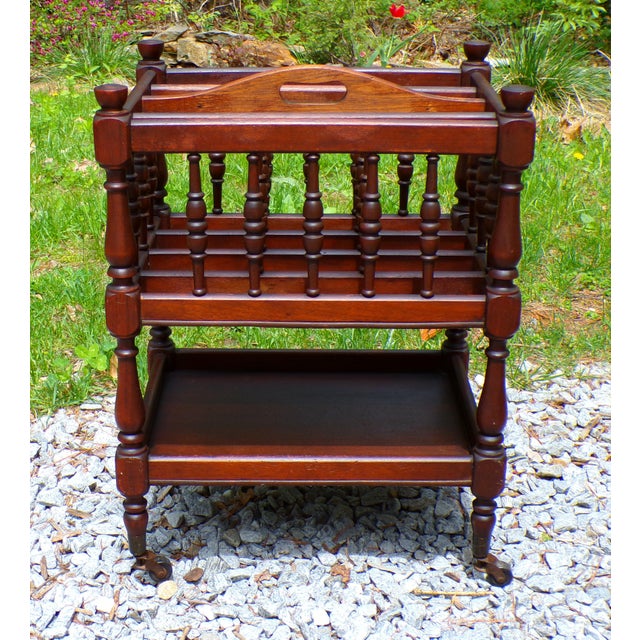 Vintage Mahogany Canterbury Magazine Rack Music Stand For Sale - Image 15 of 15