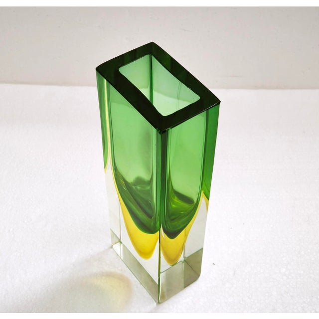 Large Vintage Rectangular Block Vase in Murano Sommerso, Italy, 1960s For Sale - Image 12 of 18