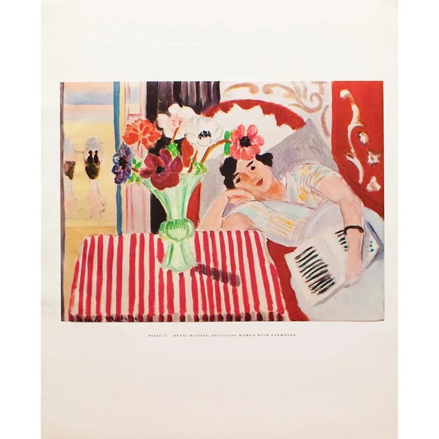 Paper 1950s After Henri Matisse "Reclining Woman With Anemones", First Edition Period Full-Color Print For Sale - Image 7 of 9
