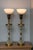 Mid-Century Modern Vintage Brass & Glass Column Table Lamps – Paul Hanson Style – Milk Glass Shades – 3-Way - a Pair For Sale - Image 3 of 18