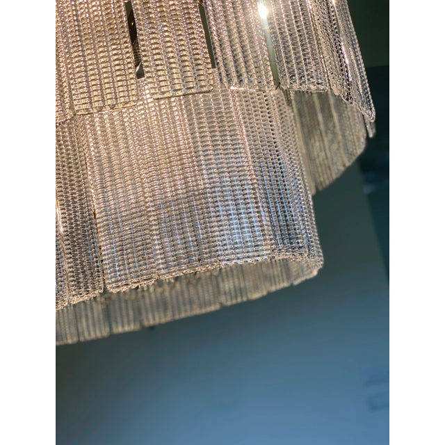 Contemporary Contemporary Oval Huge Diamond “listelli ” Murano Glass Chandlier For Sale - Image 3 of 13