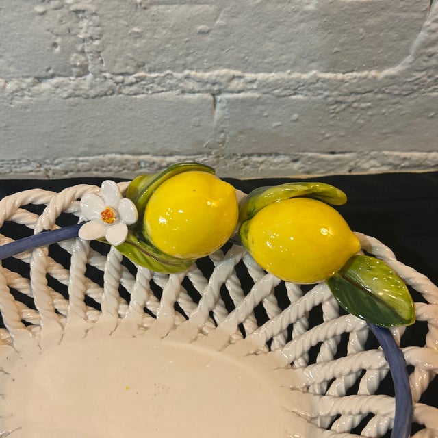 Vintage Italian Porcelain Lace Lemon Bowl For Sale - Image 6 of 6