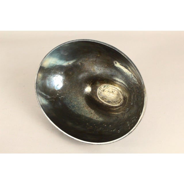 1930's Michigan Yacht Club Meat Turkey Serving Dome Cover, Silver Soldered For Sale - Image 13 of 15