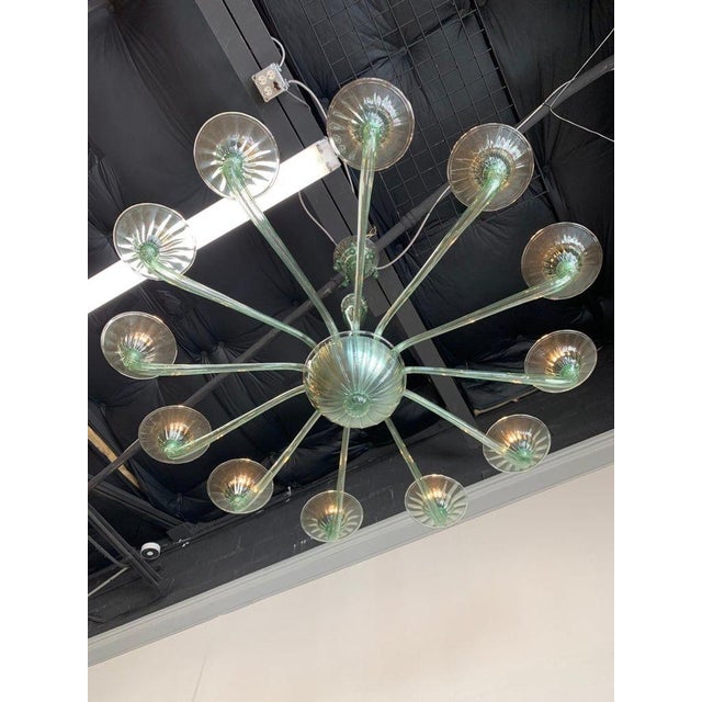 Modern Custom Made Murano Glass Chandelier With 12-Light For Sale In Dallas - Image 6 of 7