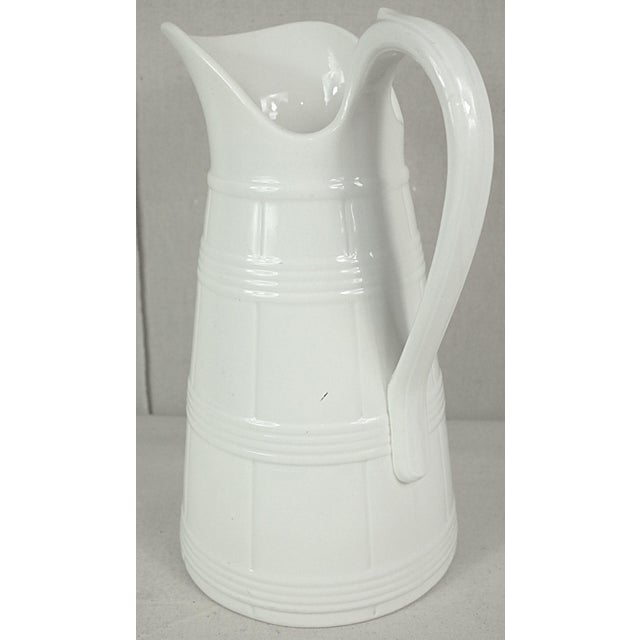 Traditional Late 19th Century Belgian Ironstone Milk Jug For Sale - Image 3 of 8