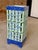 A striking large-scale glazed ceramic umbrella stand or jardinere featuring an intricately pierced faux bamboo lattice...