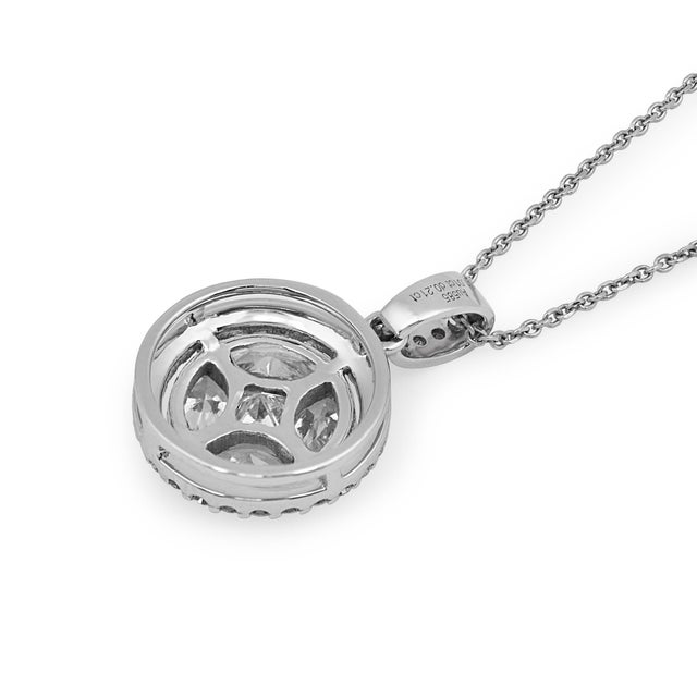 Contemporary Mosaic Diamond 14k White Gold Pendant Necklace For Sale In Los Angeles - Image 6 of 7