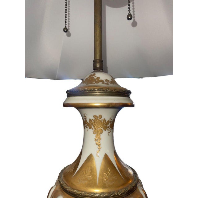 French 1950s Sèvres Style Porcelain Table Lamps Signed Weidmann Sèvres - a Pair For Sale - Image 3 of 9