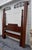 Chippendale Full Carved Mahogany Bed Vintage Four Poster Frame Chippendale Style For Sale - Image 3 of 11