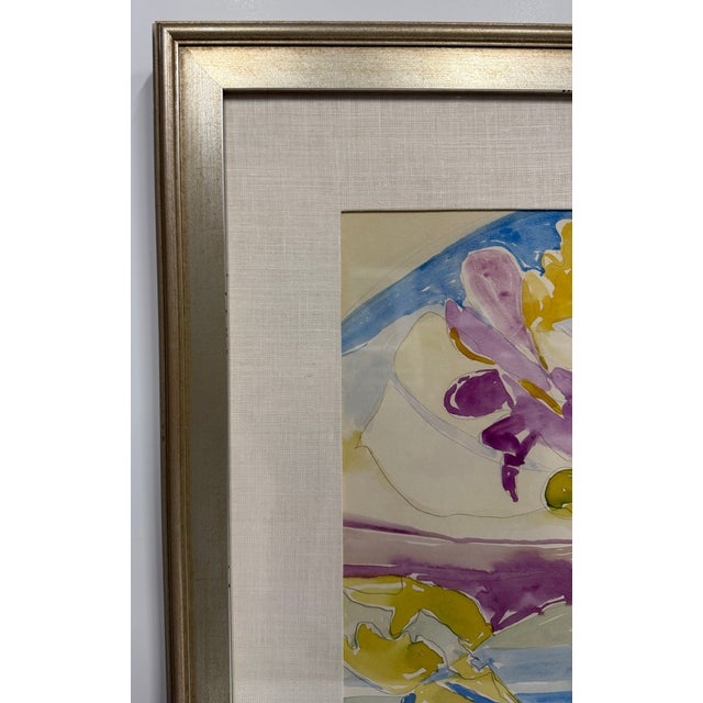 Contemporary 21st Century, Untitled (Figurative Landscape), Contemporary Expressionist, Watercolor Painting on Board, Newly Framed, Artist John Bunker For Sale - Image 3 of 11