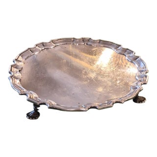 1970s Metropolitan Museum of Art Simeon Soumain Silver Plated Salver Tray by Gorham. For Sale