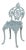 Victorian Style Blue Painted Cast Iron Side Chair For Sale