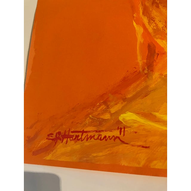 Abstract Contemporary Original E.J.Hartmann Abstract Male Portrait Painting Signed For Sale - Image 3 of 4
