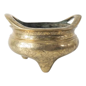 Chinese Incised Bronze Incense Burner Censer With Xuande Reignmark