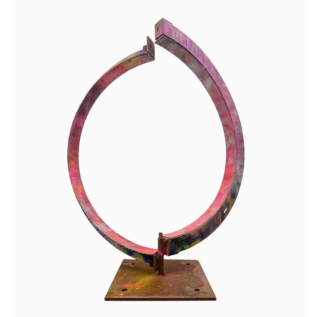1980s Painted Iron and Steel Sculpture For Sale - Image 5 of 12