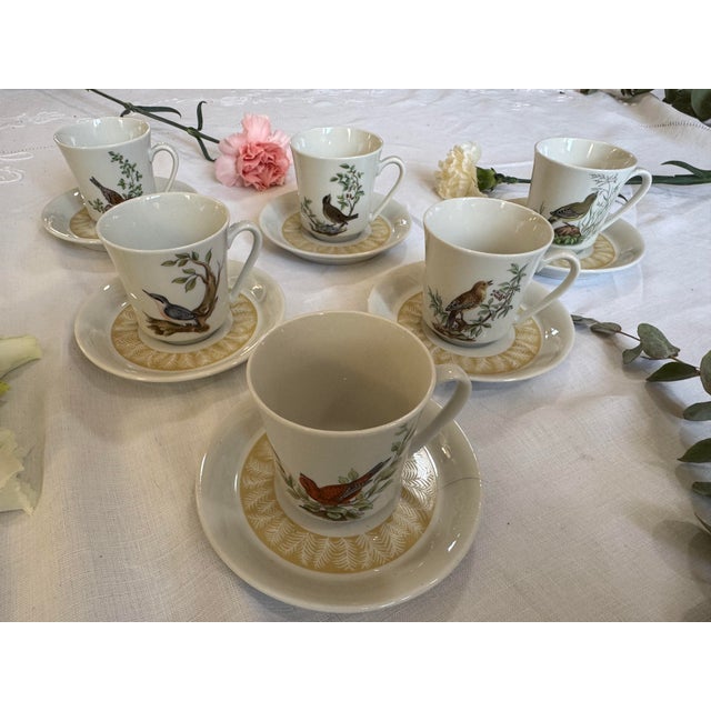 Bird-Themed Coffee Service from Villeroy and Boch, Set of 12 For Sale - Image 5 of 7