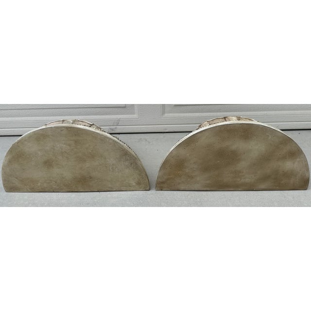 Pair of Vintage 1940's Large Hollywood Regency Clam Shell Carved Wood Bracket Shelves For Sale - Image 11 of 13