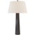 Traditional Chapman & Myers by Visual Comfort Signature Fluted Spire Large Cordless Table Lamp in Aged Iron with Linen Shade For Sale - Image 3 of 3