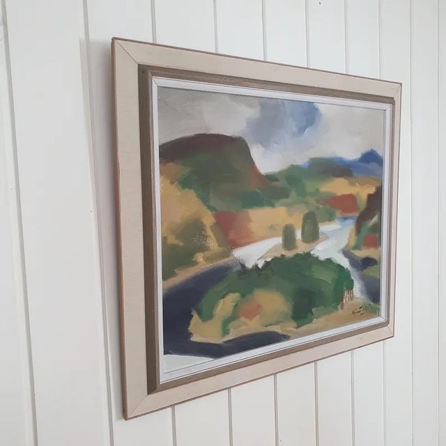 1950s Mid Century Swedish Modernist Landscape by Ivar Hjertqvist For Sale - Image 15 of 18