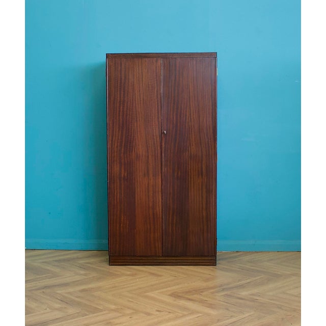 Vintage Art Deco Burr Dark Walnut Compactum Wardrobe, 1950s For Sale - Image 3 of 12
