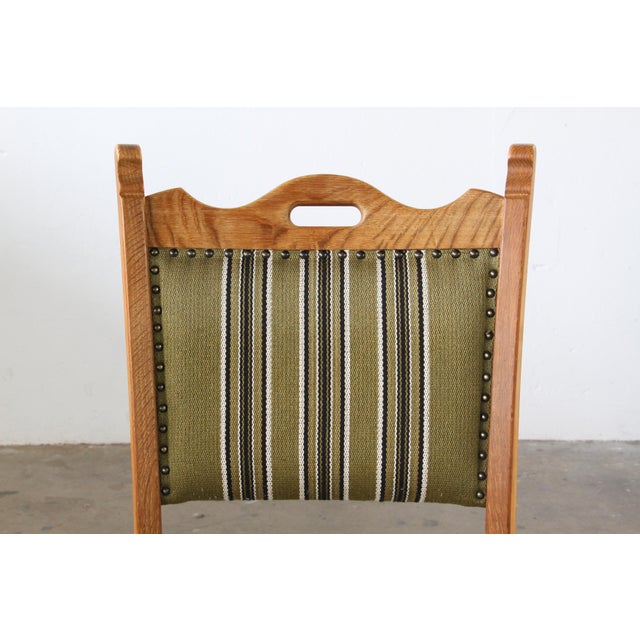 Vintage Brutalist Danish Oak Dining Chairs by Henning Kjærnulf, 1960s, Set of 6 For Sale - Image 16 of 17
