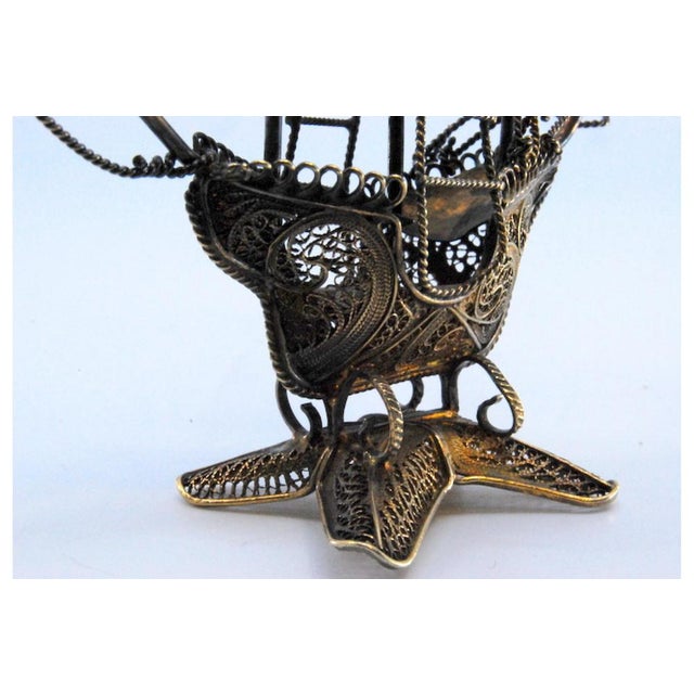 Silver Filigree Caravel with Crosses on the Sails and Masts For Sale - Image 6 of 10