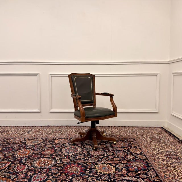Brown English Chesterfield Office Chair For Sale - Image 8 of 8